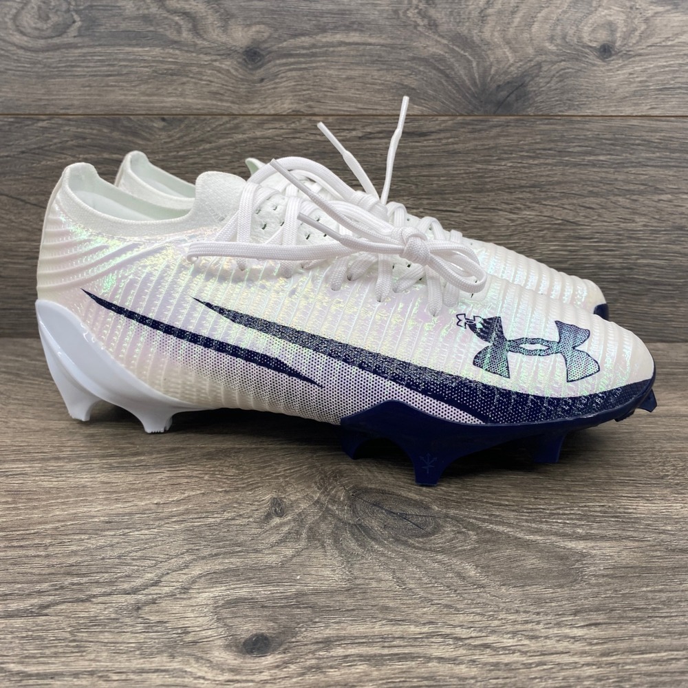 Under Armour HOVR Blur 2 Football Cleats Mens 10 White Navy 3028220-103 Cleat